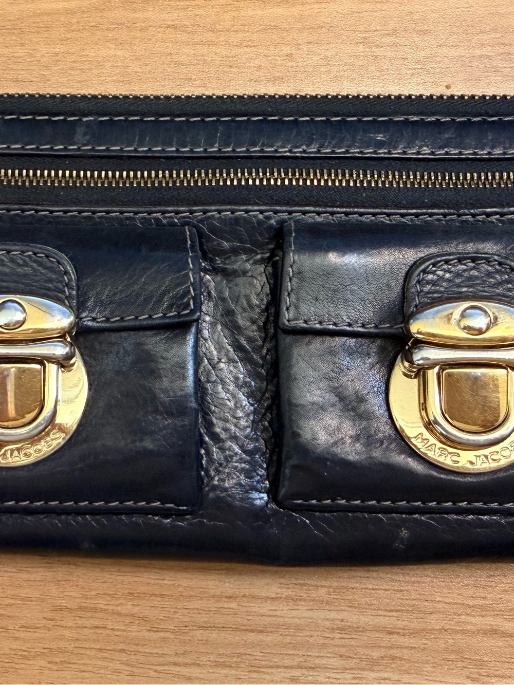 Marc Jacobs Black Leather Clutch Wallet (early 2000’s)